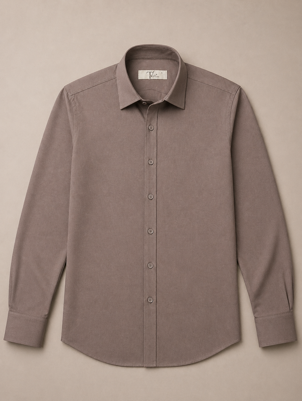 Taupe Brown Wrinkle-Free Formal Shirt