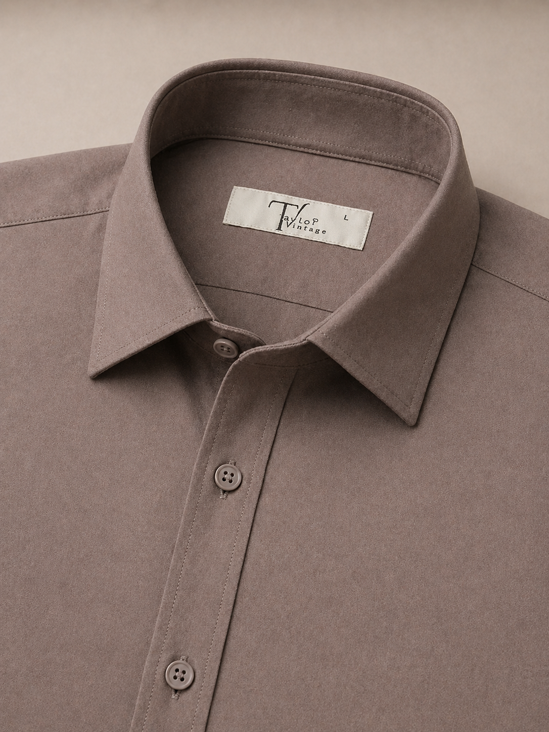 Taupe Brown Wrinkle-Free Formal Shirt