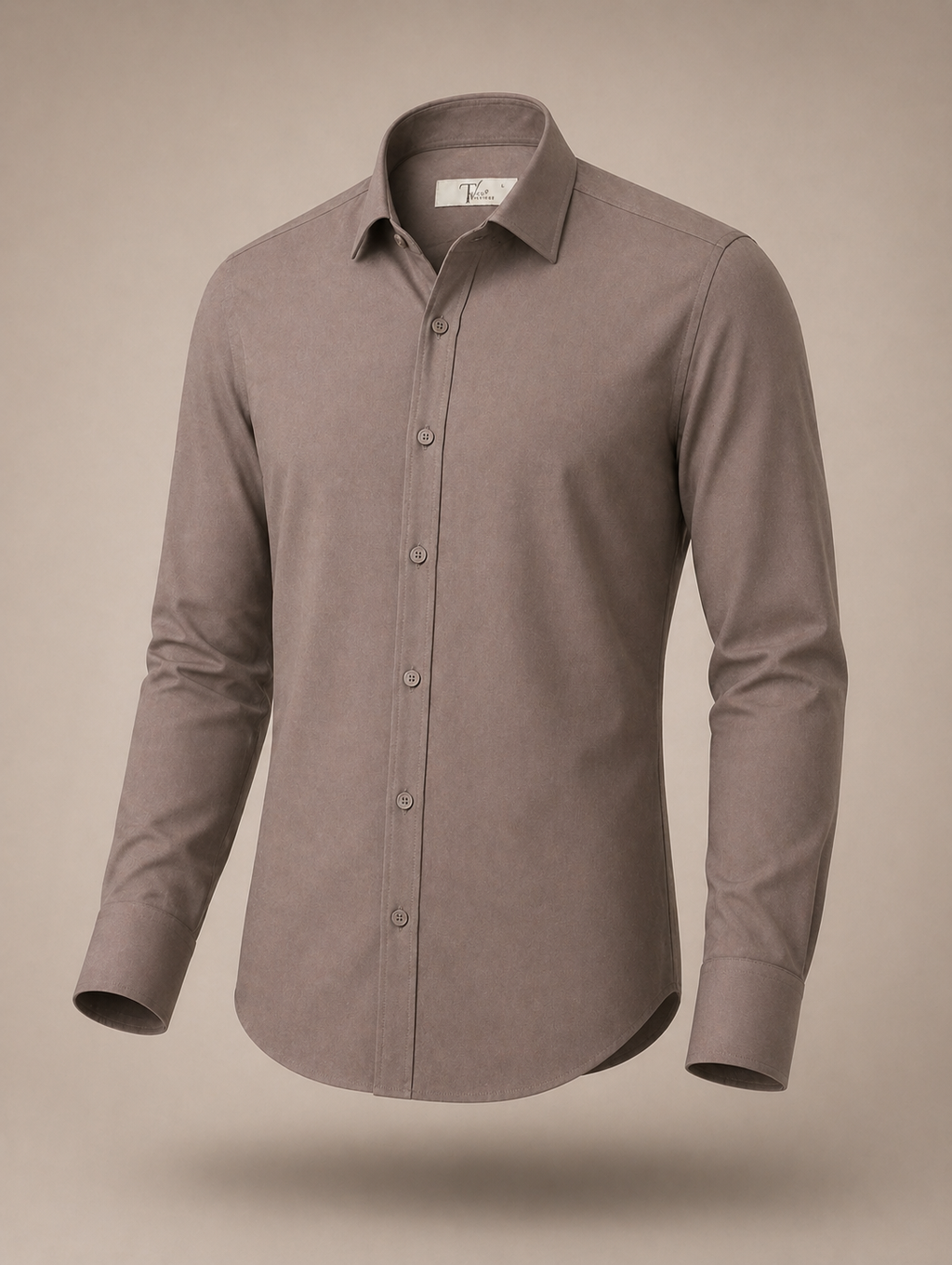 Taupe Brown Wrinkle-Free Formal Shirt