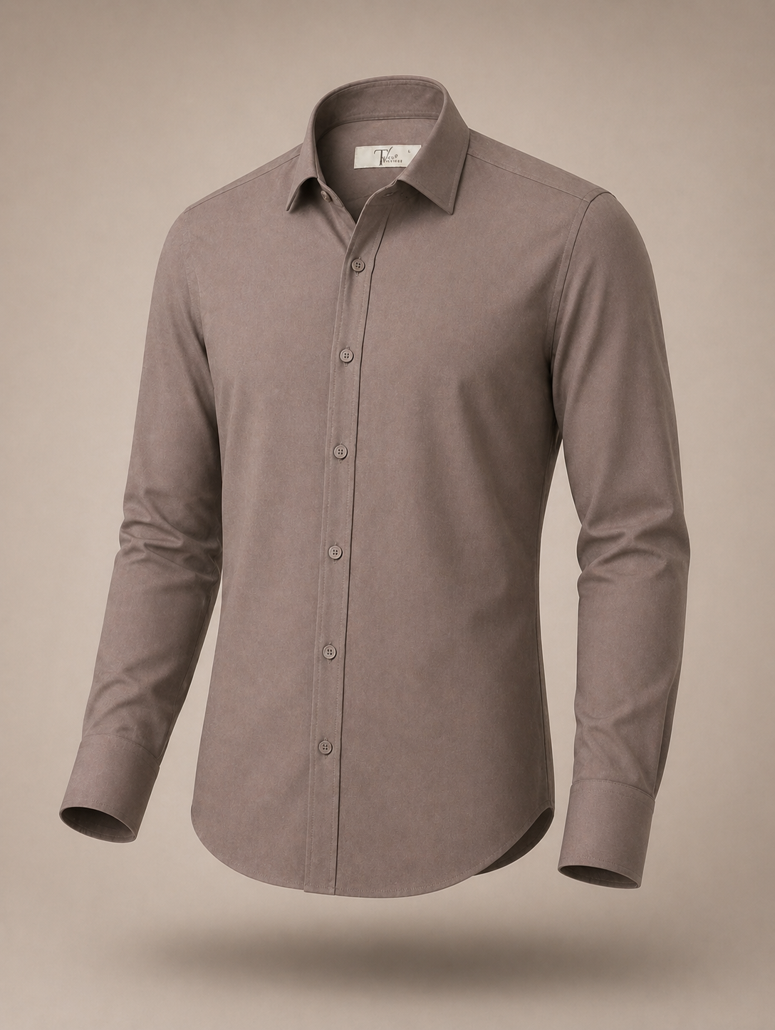 Taupe Brown Wrinkle-Free Formal Shirt