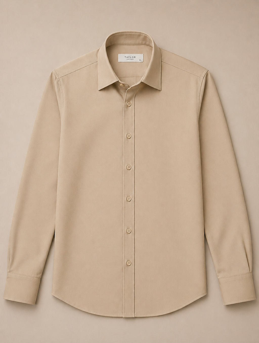 Sand Beige Wrinkle-Free Formal Shirt
