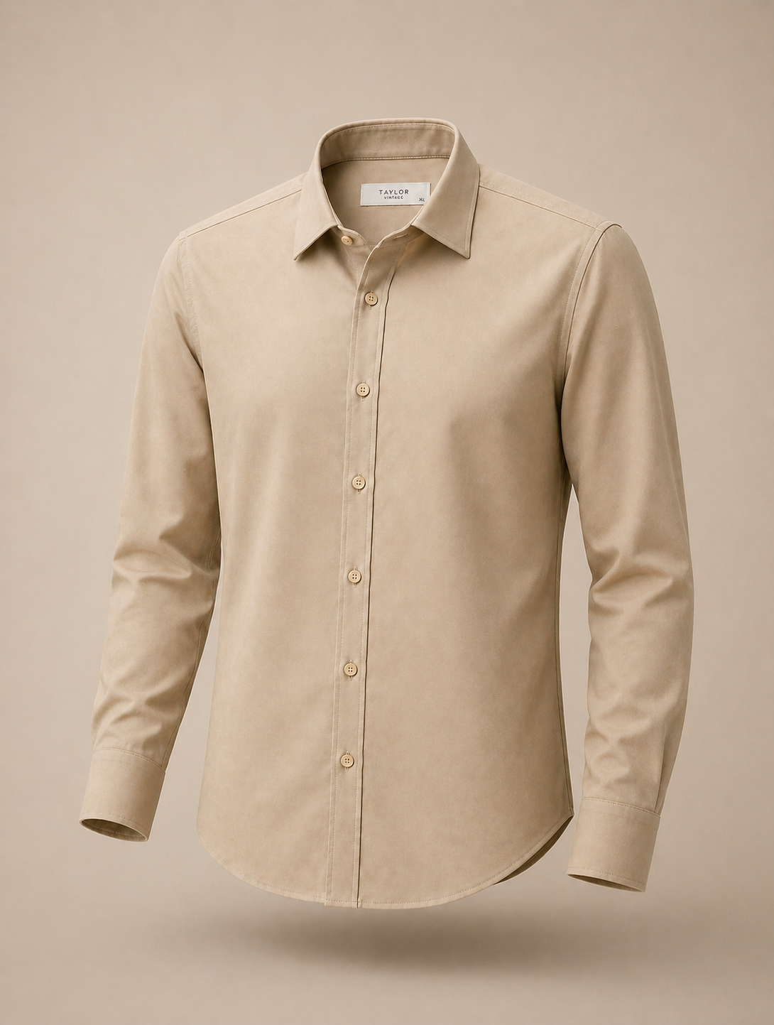 Sand Beige Wrinkle-Free Formal Shirt
