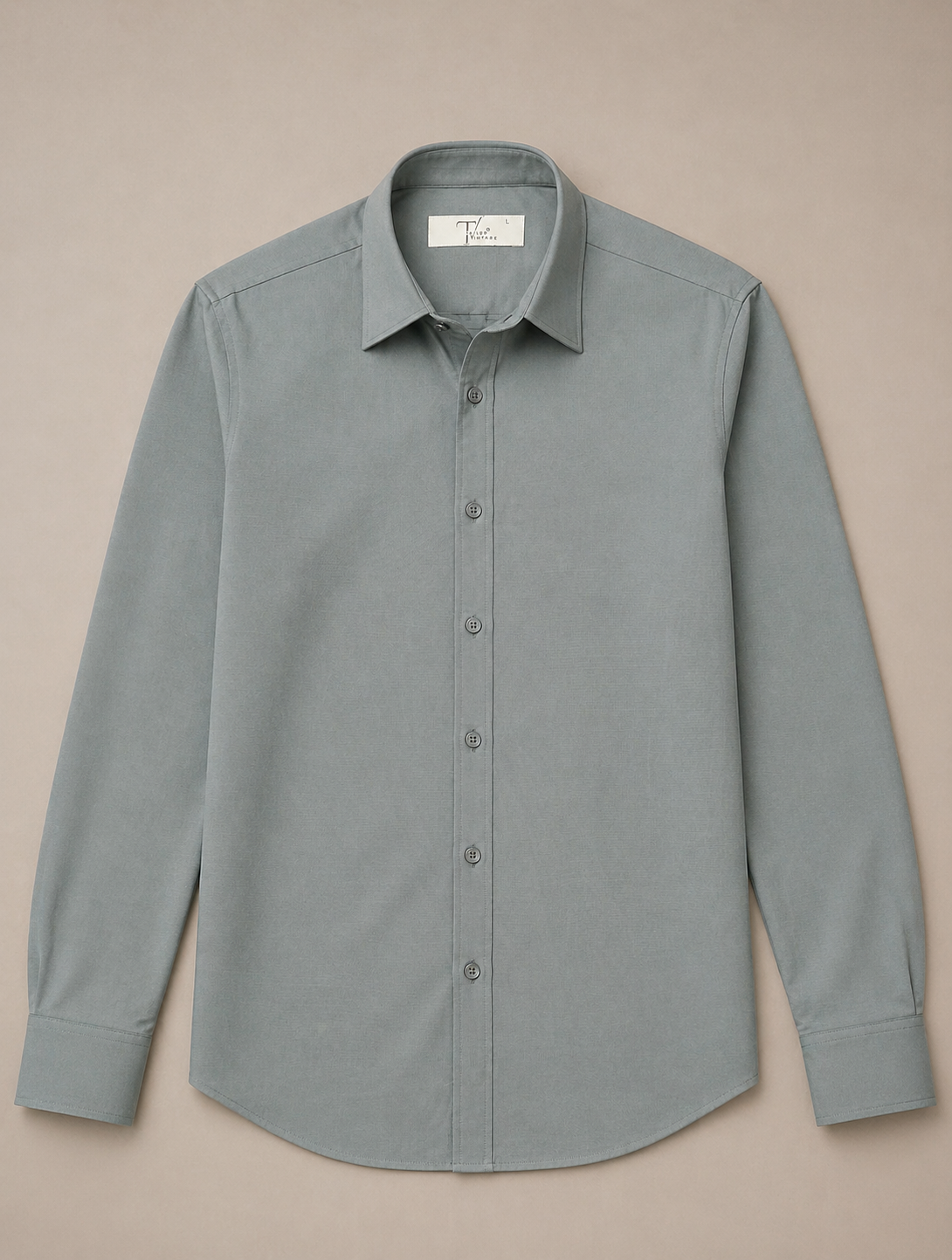 Sage Blue Wrinkle-Free Formal Shirt