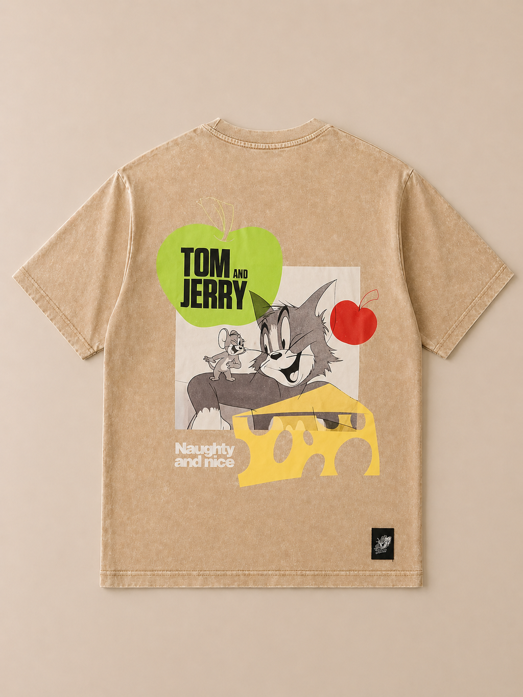 Sand Beige Acid Wash Tee