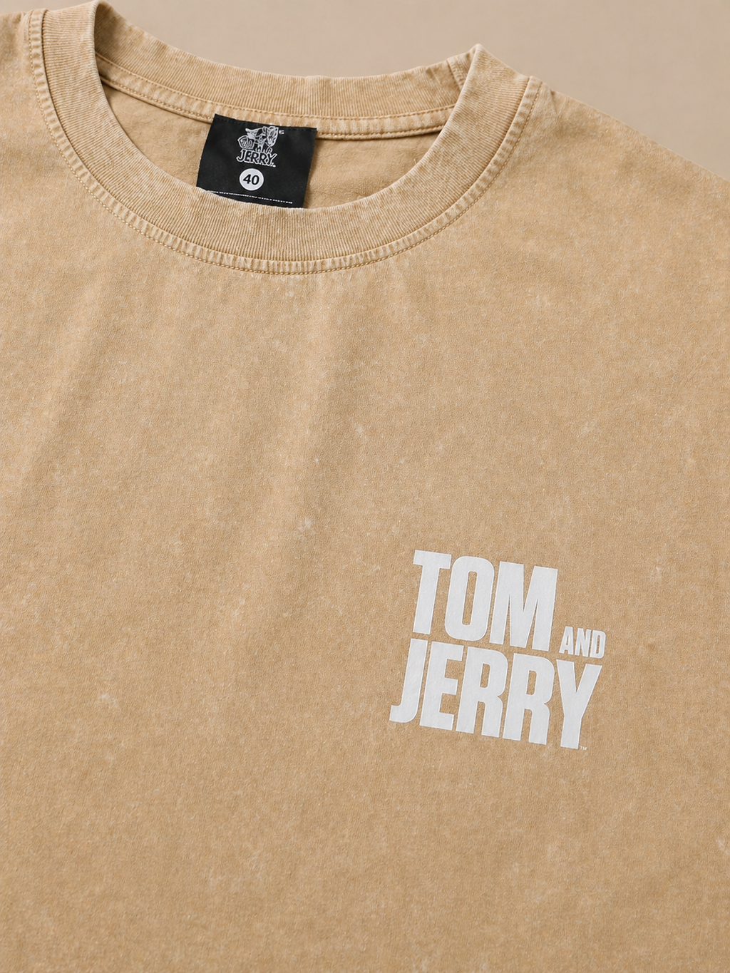 Sand Beige Acid Wash Tee