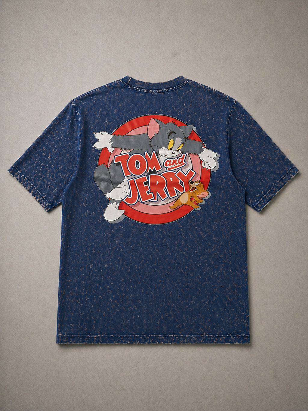 Tom & Jerry Acid Wash Oversized T-Shirt – Vintage Navy