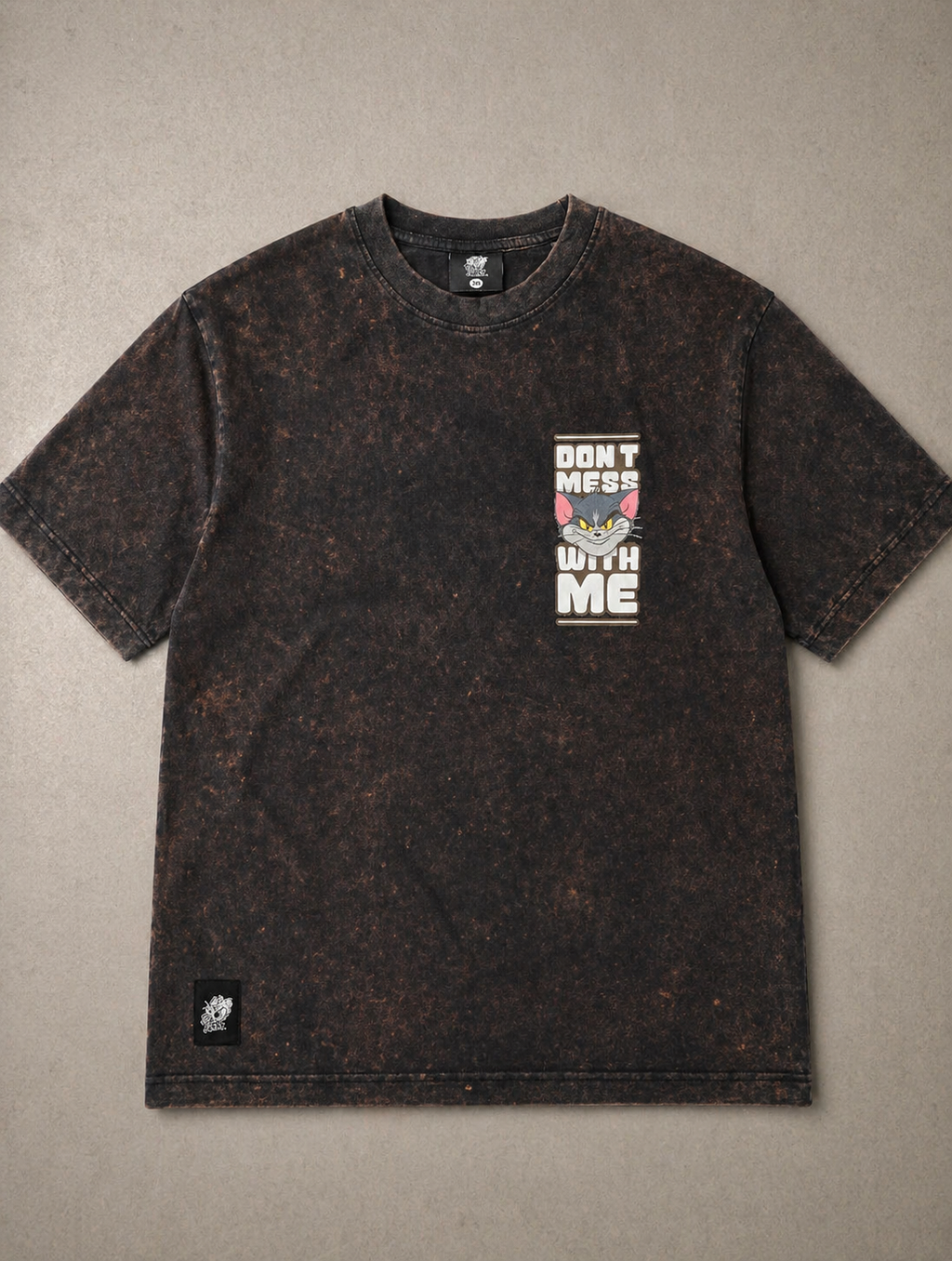Tom & Jerry Don't Mess With Me Acid Wash T-Shirt – Vintage Black