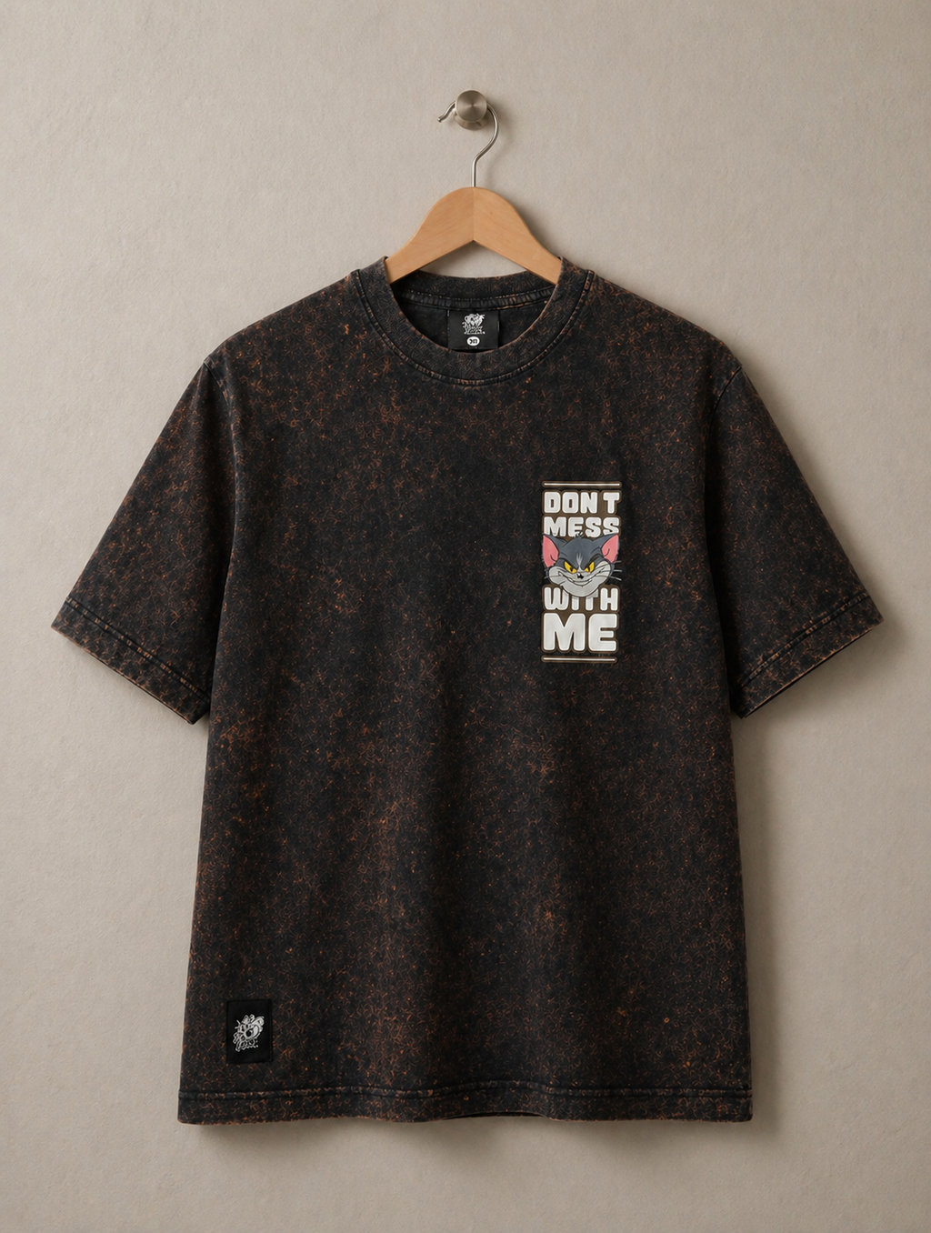 Tom & Jerry Don't Mess With Me Acid Wash T-Shirt – Vintage Black