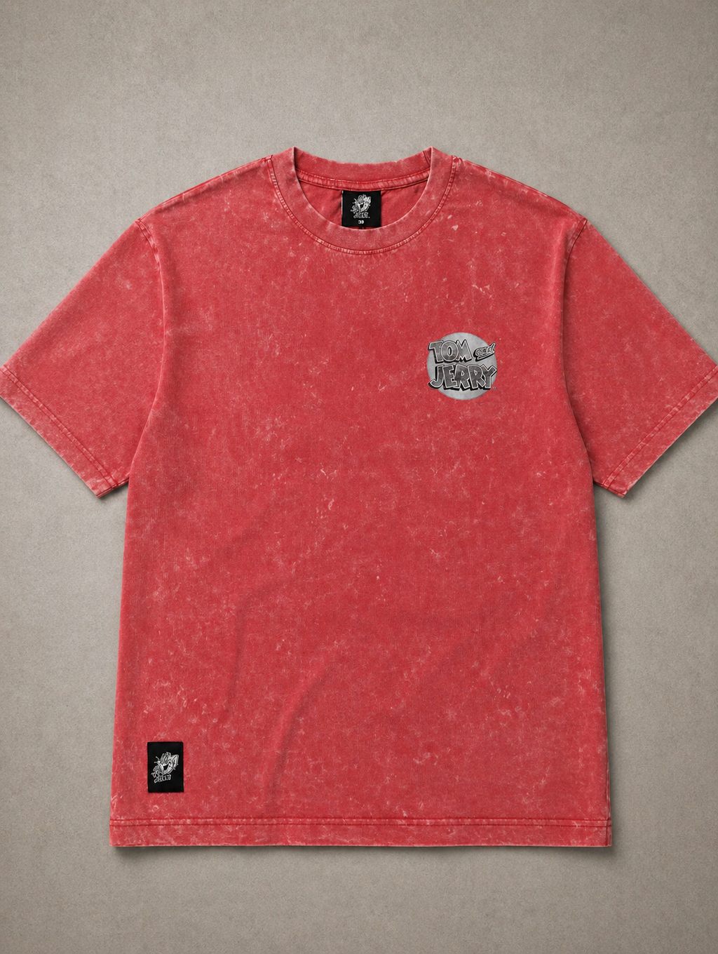 Tom & Jerry Acid Wash Oversized T-Shirt – Vintage Red