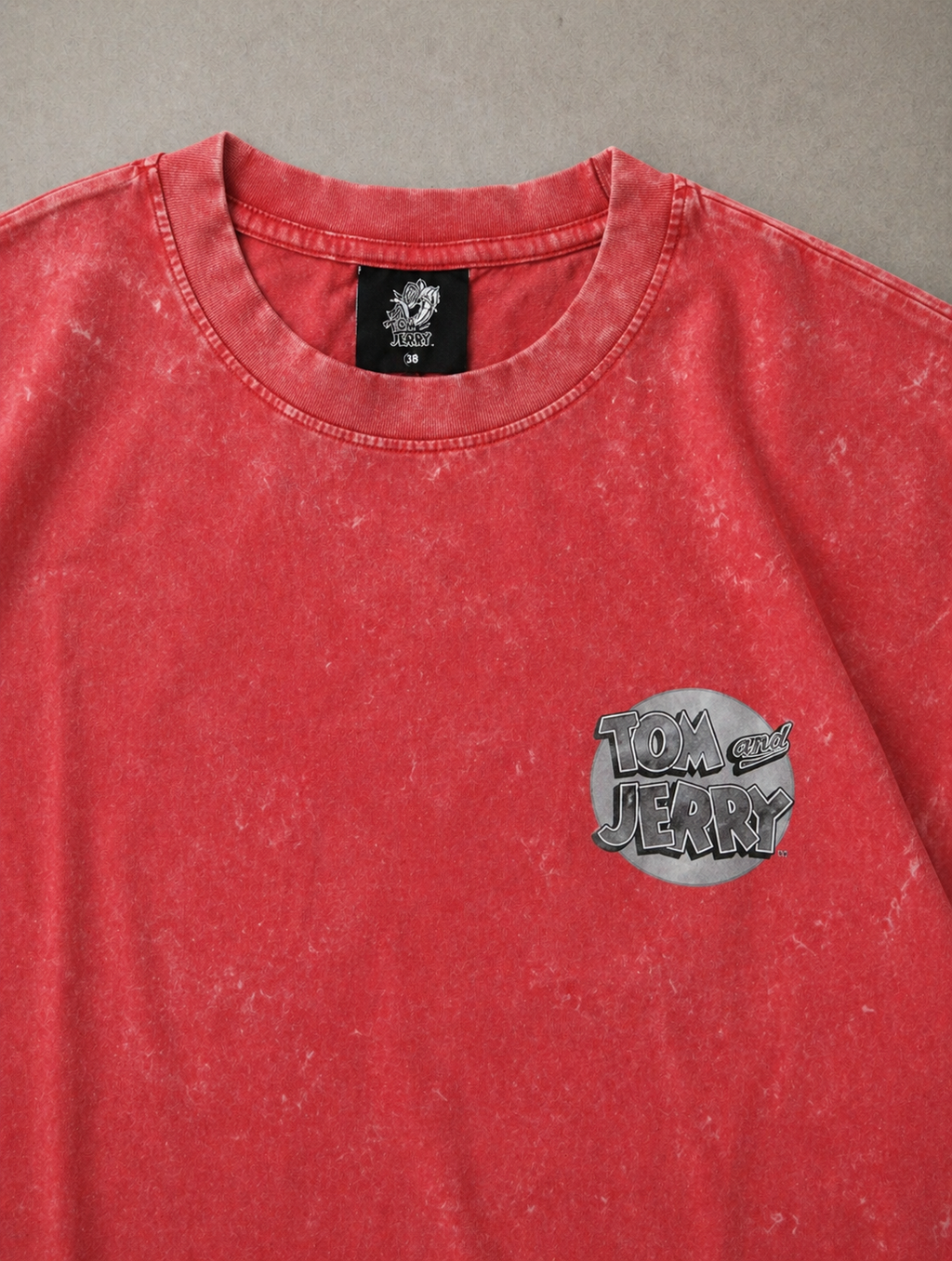 Tom & Jerry Acid Wash Oversized T-Shirt – Vintage Red