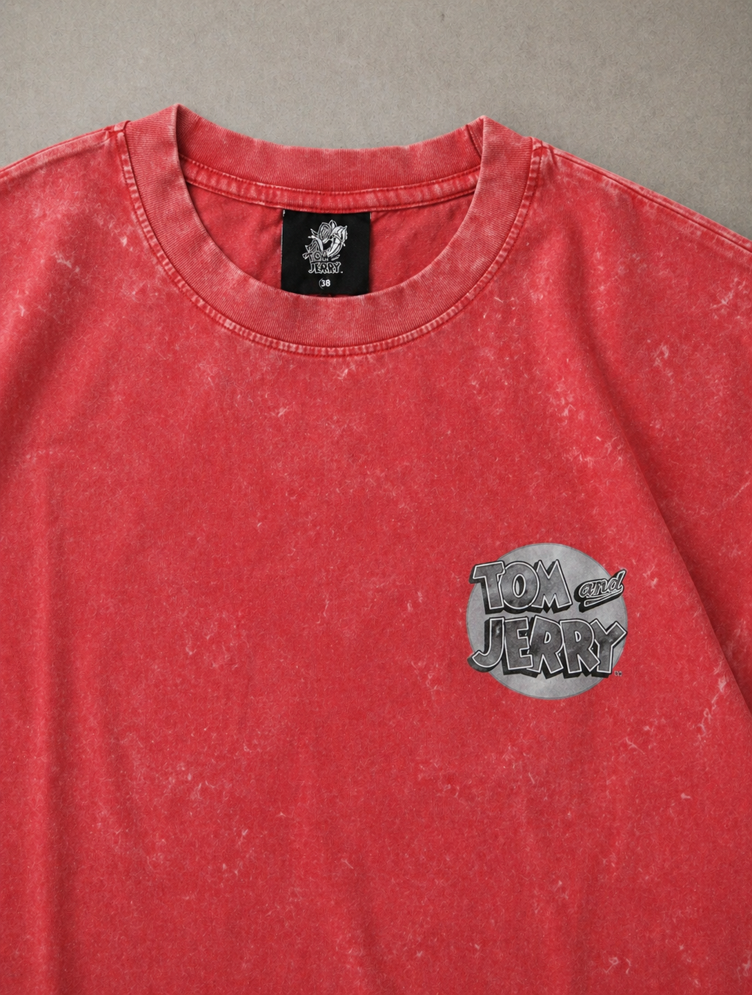 Tom & Jerry Acid Wash Oversized T-Shirt – Vintage Red