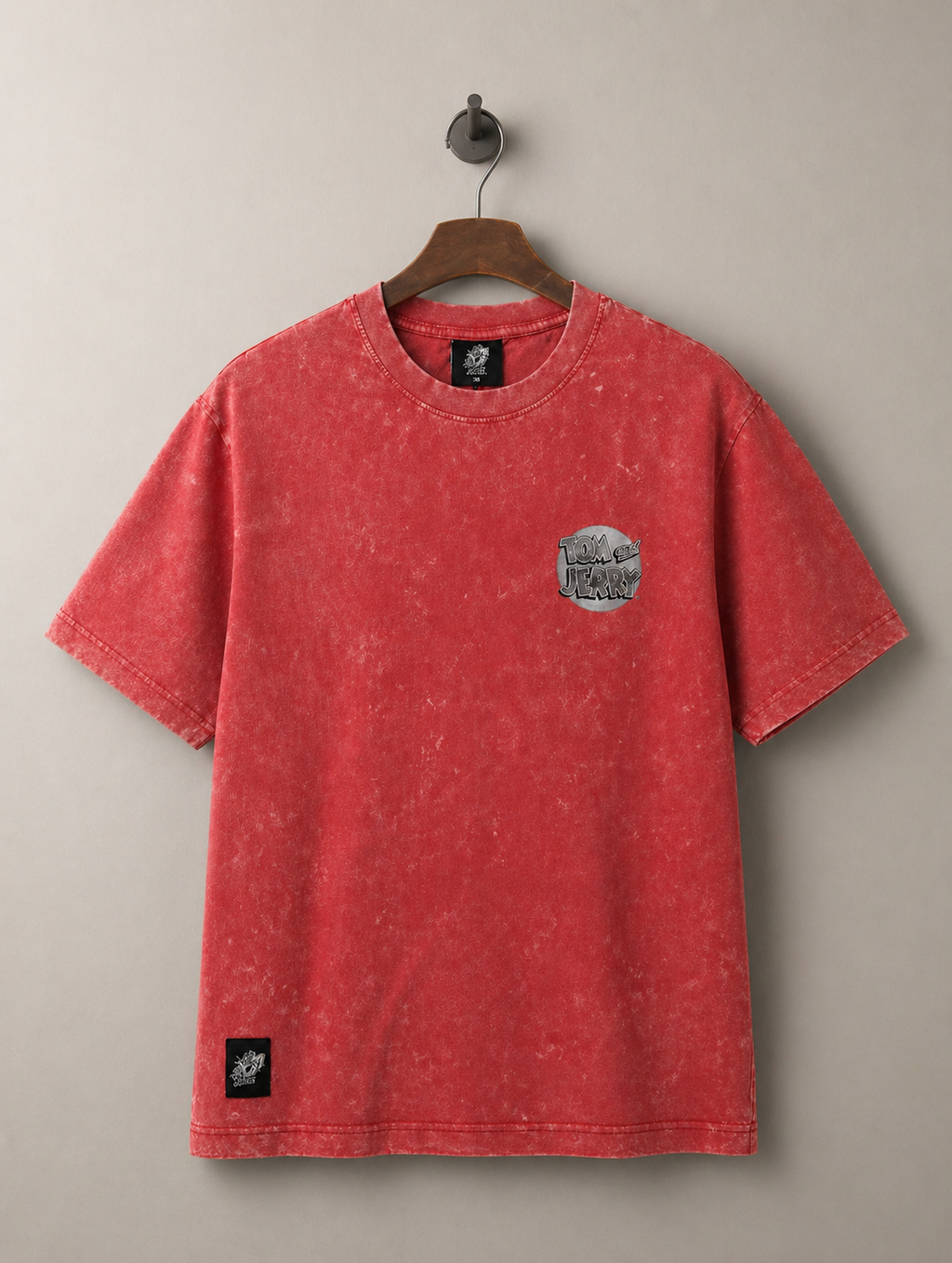 Tom & Jerry Acid Wash Oversized T-Shirt – Vintage Red