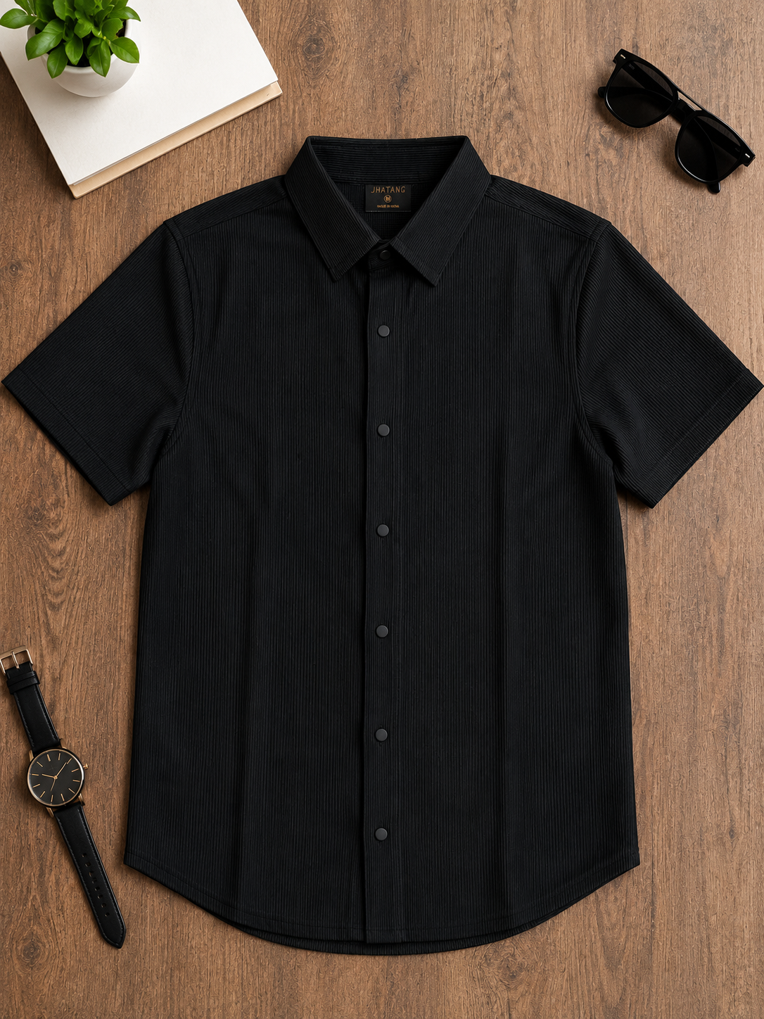 Onyx Textured Short Sleeve Shirt