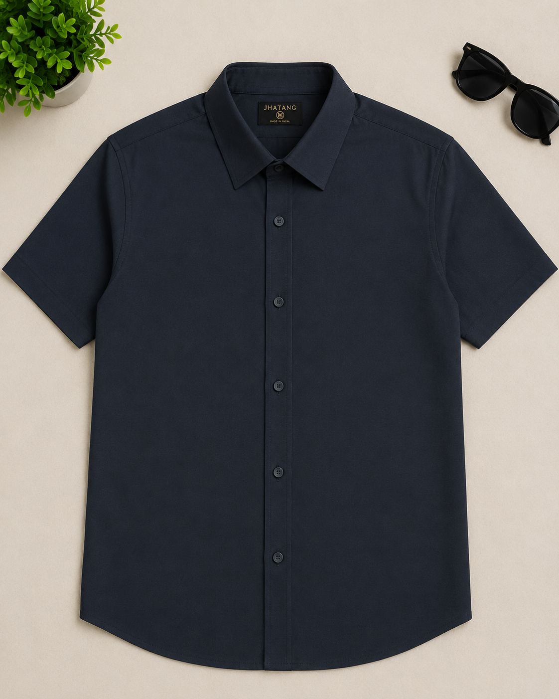 Midnight Textured Short Sleeve Shirt