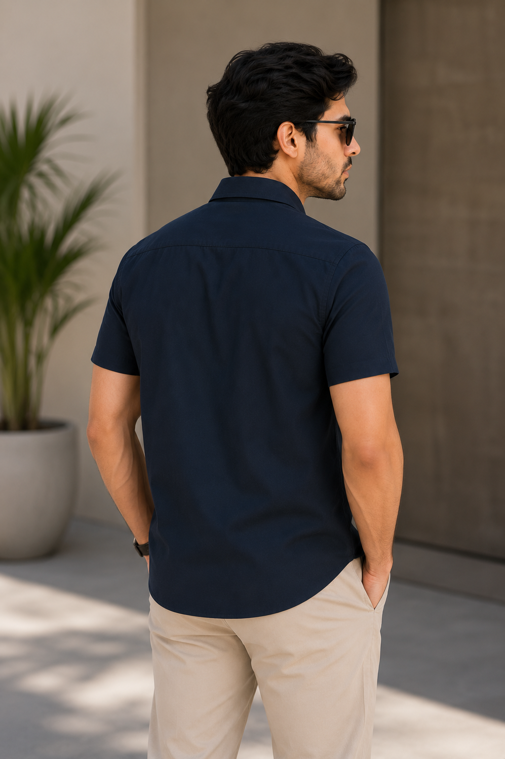 Midnight Textured Short Sleeve Shirt