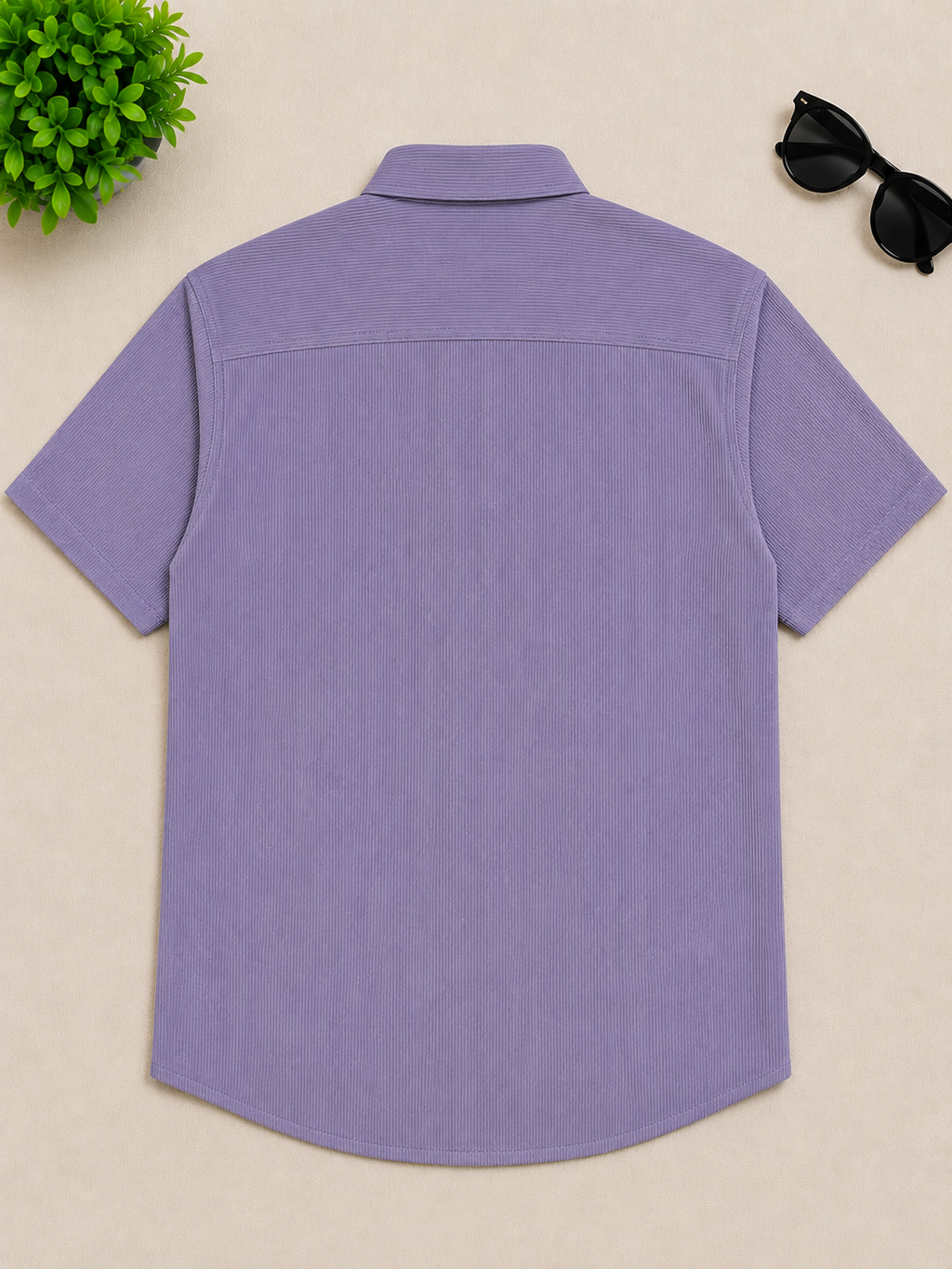 Lilac Textured Short Sleeve Shirt