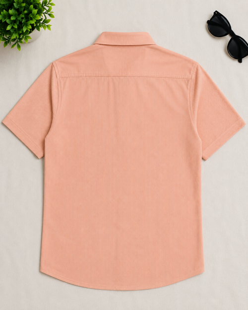 Apricot Textured Short Sleeve Shirt