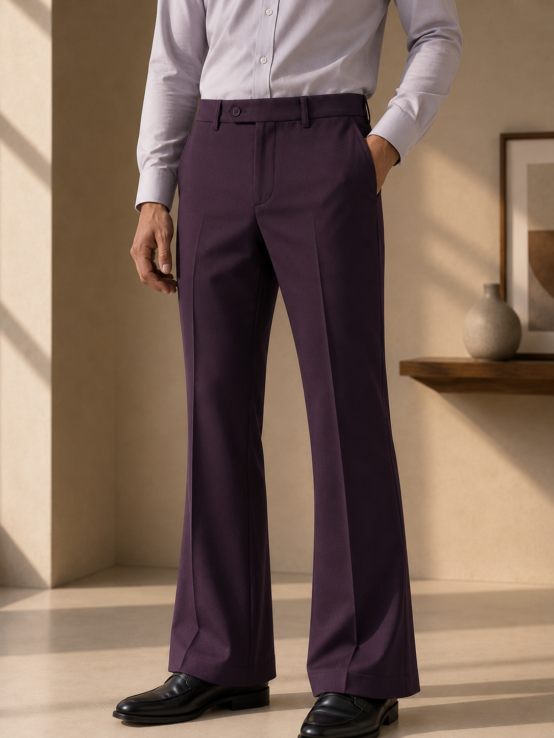 Aubergine Bootcut Trouser